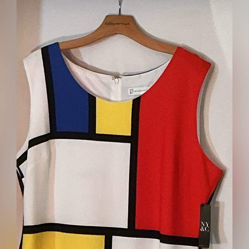 NEW YORK & CO MUTLI COLORED DRESS. Back zip. Sz XXL. NWT RETAILS $70 - Picture 2 of 7